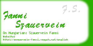 fanni szauervein business card